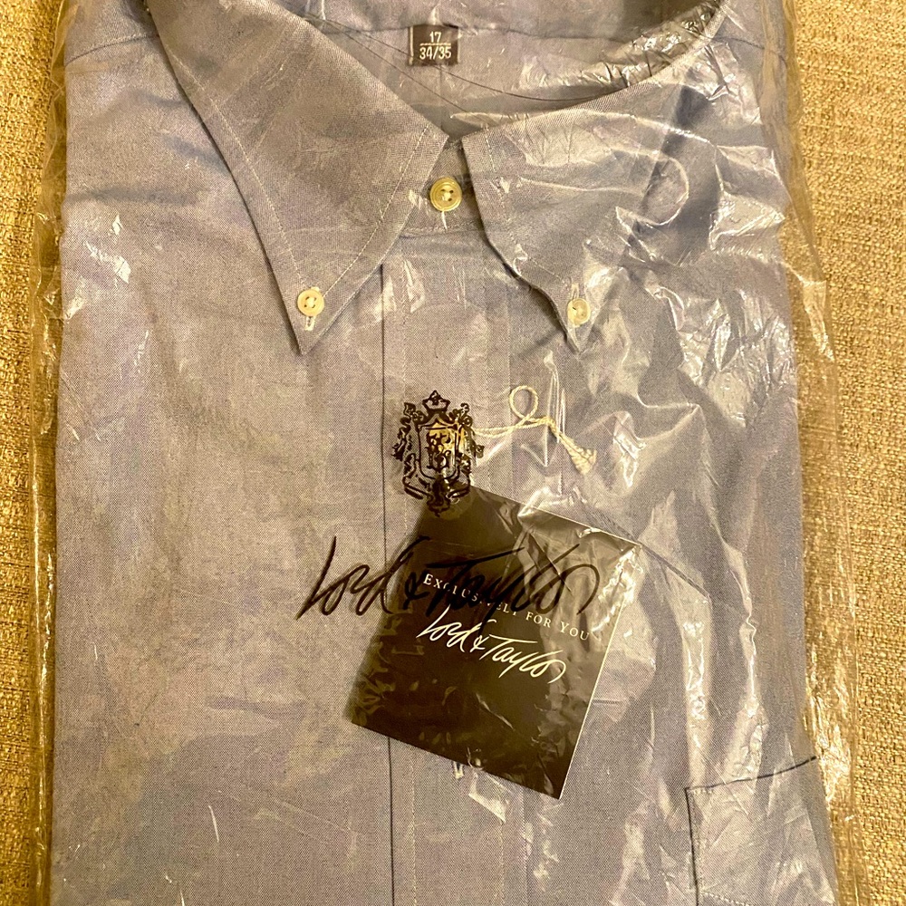 Lord & Taylor Blue Button Down Dress Shirt